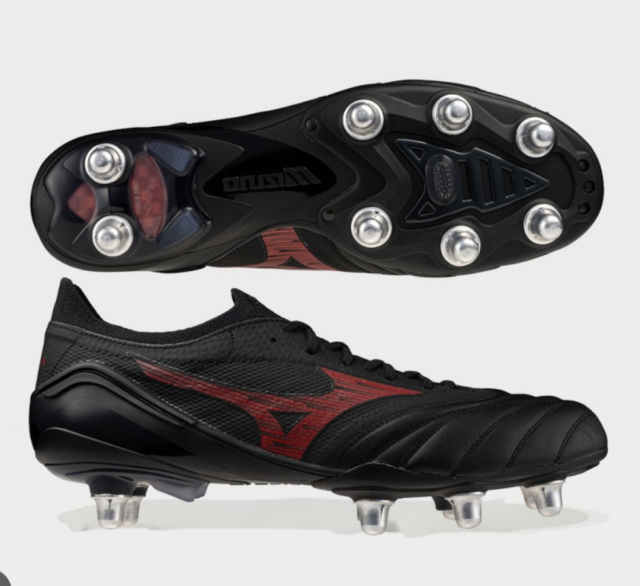 Bota Mizuno Monarcida Neo Rugby- Negras y Rojas